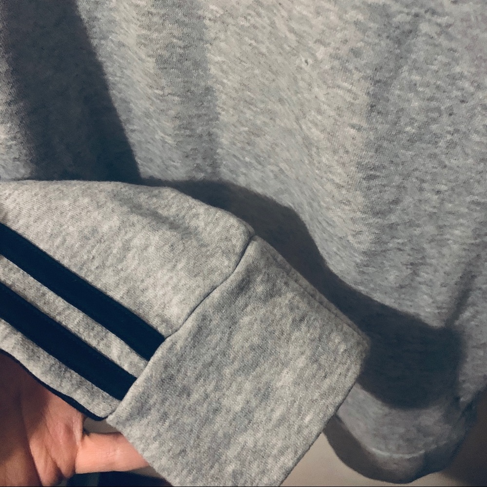 Grey Adidas Hoodie with Stripes - Picture 4 of 6